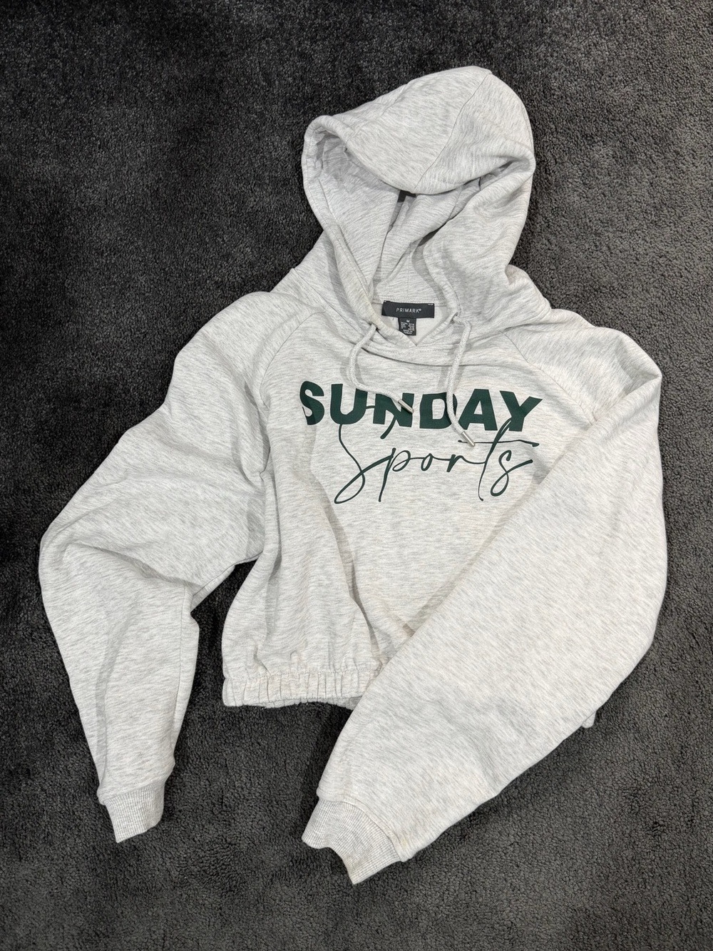 Sunday Sports Gray Crop Hoodie Sweatshirt - Women